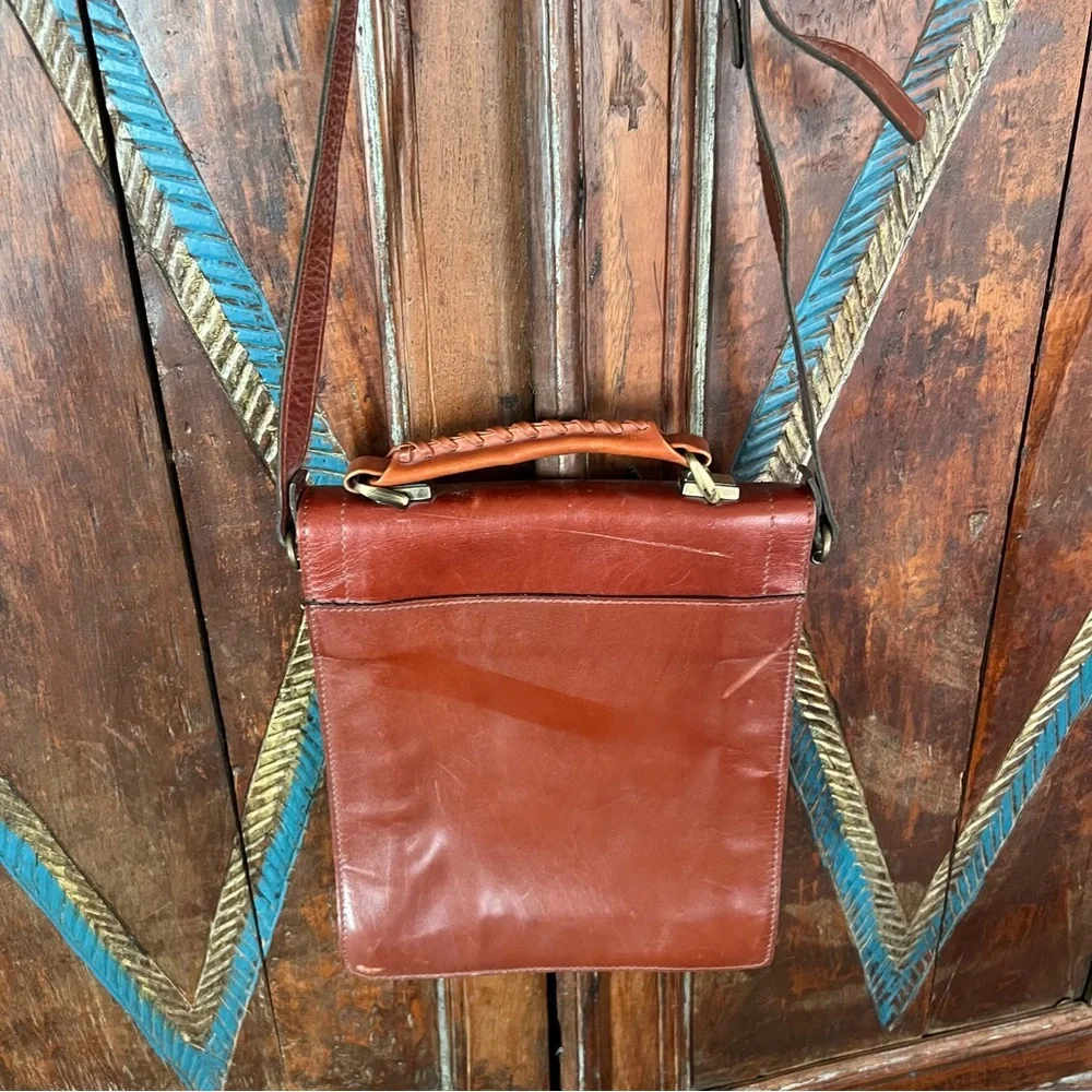 Small Leather Briefcase: Leather Men's Handbag & Brown Shoulder Bag
